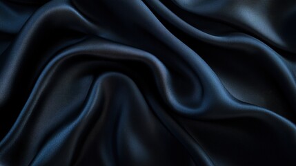 Obraz premium Elegant Black Silk Fabric with Soft Texture