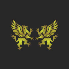 gryphon vector illustration logo design