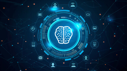 Obraz premium Technology and AI brain