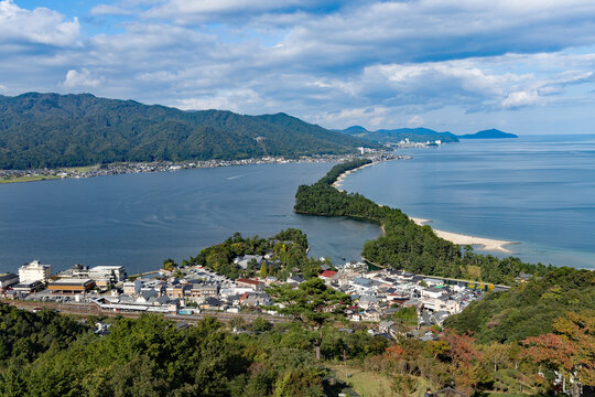 View of Amanohashidate in Kyoto.