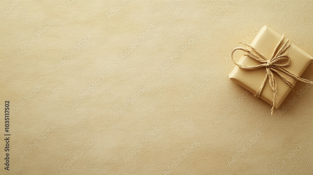 Poster a beautifully wrapped box with a bow sits in the corner, surrounded by a light textured backdrop res