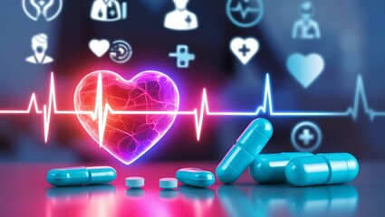 Obraz premium health supplements. Ideal for health, wellness, and pharmaceutical content