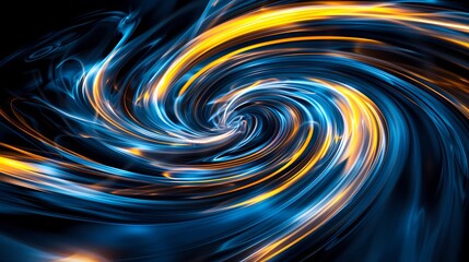 Fototapeta premium Digital Technology Blue Yellow Vortex Poster Web PPT Background