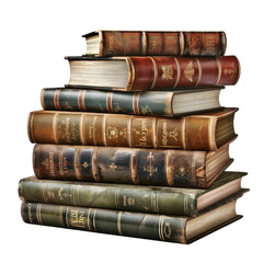 A stack of vintage books showcasing ornate bindings and rich colors, perfect for any literature or history-themed project.