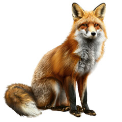 A vibrant, detailed illustration of a red fox showcasing its beautiful fur and alert expression in a natural pose.
