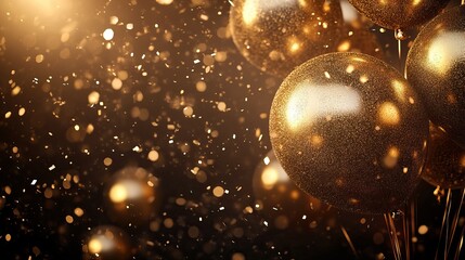 Festive golden theme for Black Friday online shopping celebrations. AI generated image