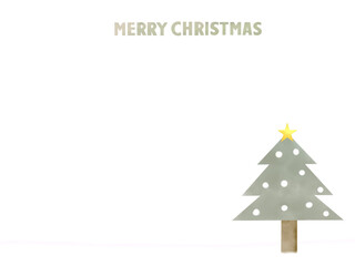 クリスマスつりーのあるフレーム枠のイラスト