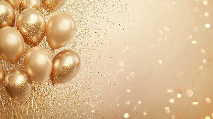 Fototapeta premium Festive golden theme for Black Friday online shopping celebrations. AI generated image