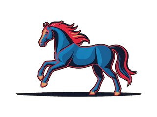 Set vector illustration of horse silhouettes, horse cartoon isolated, cartoon horse, A horse galloping on a beach while a sunset is on the sky vector silhouette on white background