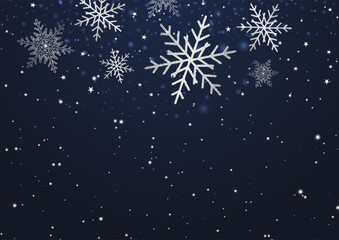 Christmas background with snowflakes and stars design 