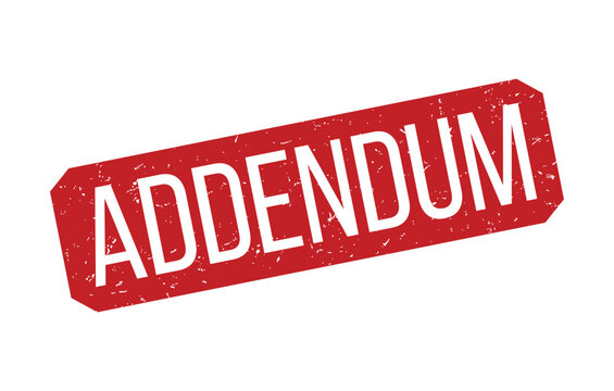 Red Addendum Rubber Stamp Seal Vector illustration isolated on white background