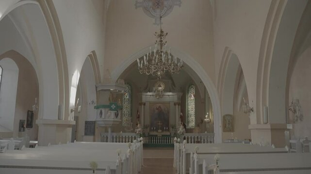 Valmiera, Latvia: ST. SIMONS CHURCH architecture interior religious god slowmotion FHD slog3 10bit