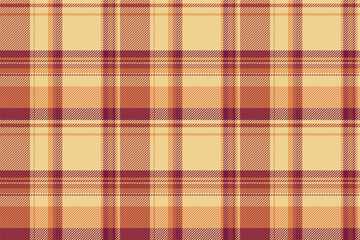 Empty pattern check tartan, oktoberfest seamless vector textile. Towel fabric plaid background texture in amber and red colors.