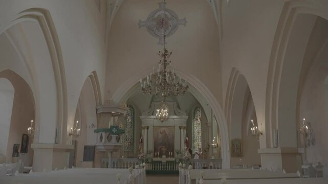Valmiera, Latvia: ST. SIMONS CHURCH architecture interior religious god slowmotion FHD slog3 10bit