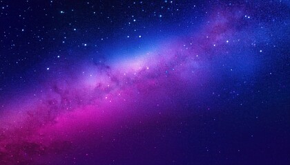 Obraz premium Stellar Veil of Twilight. Ethereal Galaxy and Nebula Spread Across a Deep Blue and Violet Night Sky with Scattered Stars. Perfect for Celestial-Themed Backgrounds, Posters, and Digital Art Projects