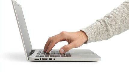 Closeup of Hand Typing on Laptop Keyboard