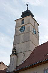 Council Tower of Sibiu, Romania. It's a prominent landmark known for its imposing height, distinctive architecture, and historical significance.