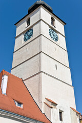 Council Tower of Sibiu, Romania. It's a prominent landmark known for its imposing height, distinctive architecture, and historical significance.