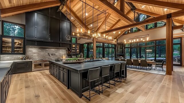 Stunning and airy open plan house showcasing a contemporary design aesthetic with spacious and well lit living spaces and furnishings