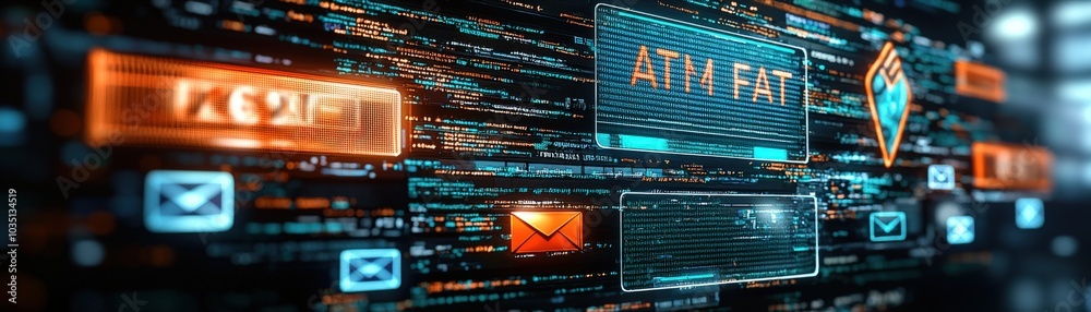 Poster busy email inbox with notifications and alerts