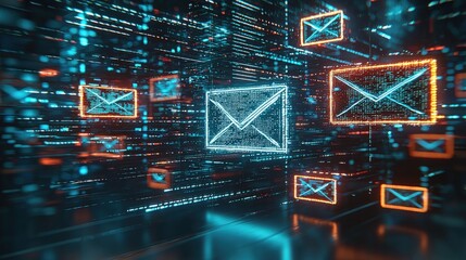 Digital Email Inbox Filled with Unread Messages