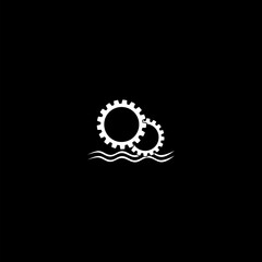 Premium quality isolated hydroelectric element in trendy style isolated on black background.