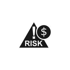 Risk icon isolated on black background from money collection.