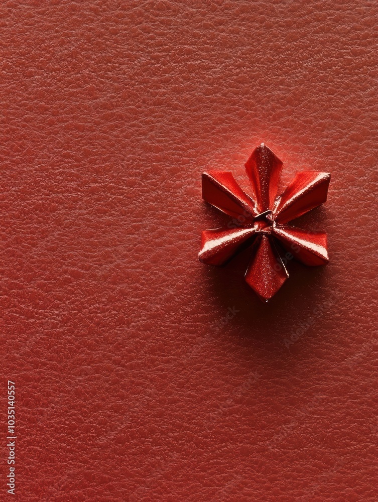 Poster the image features a vibrant decorative bow resting on a lightly textured background resembling gift