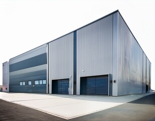 Obraz premium Blue color Warehouse perspective isolated on white 