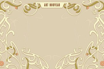 Art nouveau background with vintage decorative elements