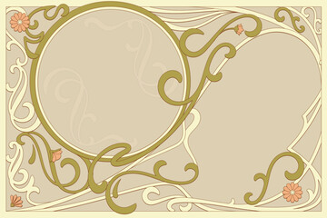 Art nouveau background with vintage decorative elements