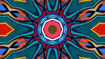 Abstract colorful psychedelic mandala pattern for a summer music festival