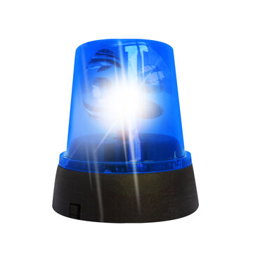 Blue rotating beacon / transparent background