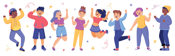 Hand drawn flat International Youth day icons collection