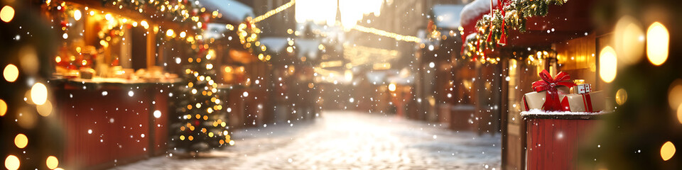 Obraz premium Peaceful Christmas scene with glowing candles 