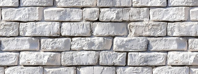 Obraz premium Abstract white brick wall background, with a white painted old brick texture suitable for use in design, banners, posters, or packaging