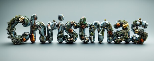 Artistic Rendering of Merry Christmas Decoration