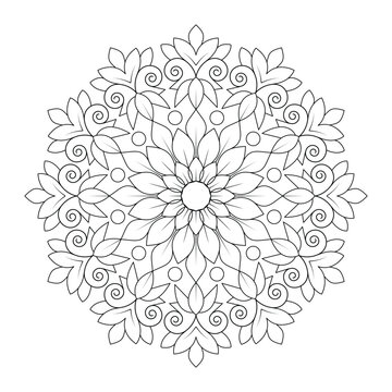 recommend clip art: Adult inner radiance mandala coloring book page, vector file
