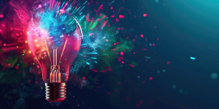 A light bulb with smoke on dark background, creating a mysterious vibe