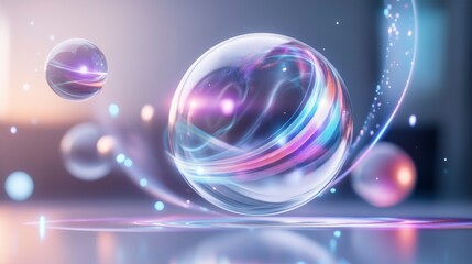 Colorful Holographic Art in Abstract Setting