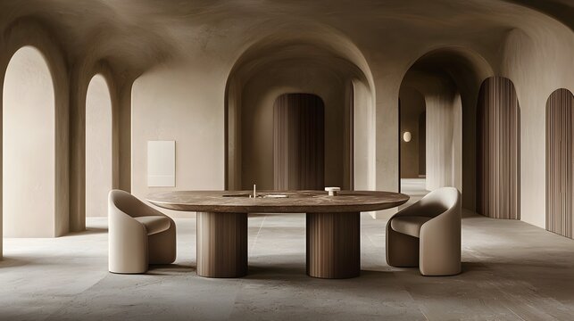 Photograph of a modern minimalist home office featuring a clean clutter free design with ample natural light streaming through large windows creating a serene and productive workspace