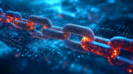 Digital Chain Network Security Technology Concept