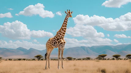 Obraz premium Giraffe in the African Savanna - Wildlife Photography