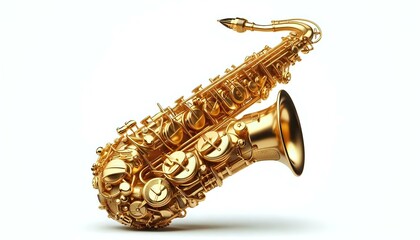 Obraz premium Golden Saxophone: A Masterpiece of Musical Craftsmanship