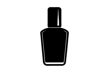 Nail polish bottle icon, Nail polish silhouette vector

