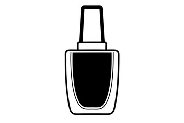 Nail polish bottle icon, Nail polish silhouette vector

