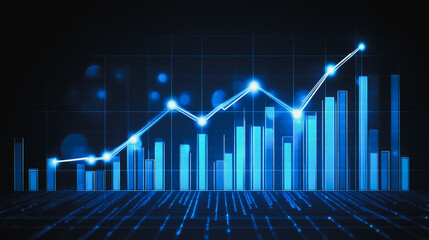 Naklejka premium Abstract business and charts and graphs with statistics to innovative analyze business potential and forecast future development of companies growth.