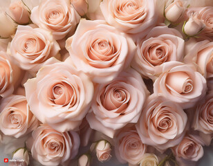 pink roses in a bouquet as background