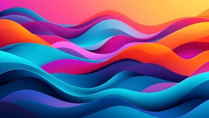 Fototapeta premium Abstract Colorful Waves Background - Vibrant Gradient