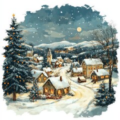 winter landscape with house